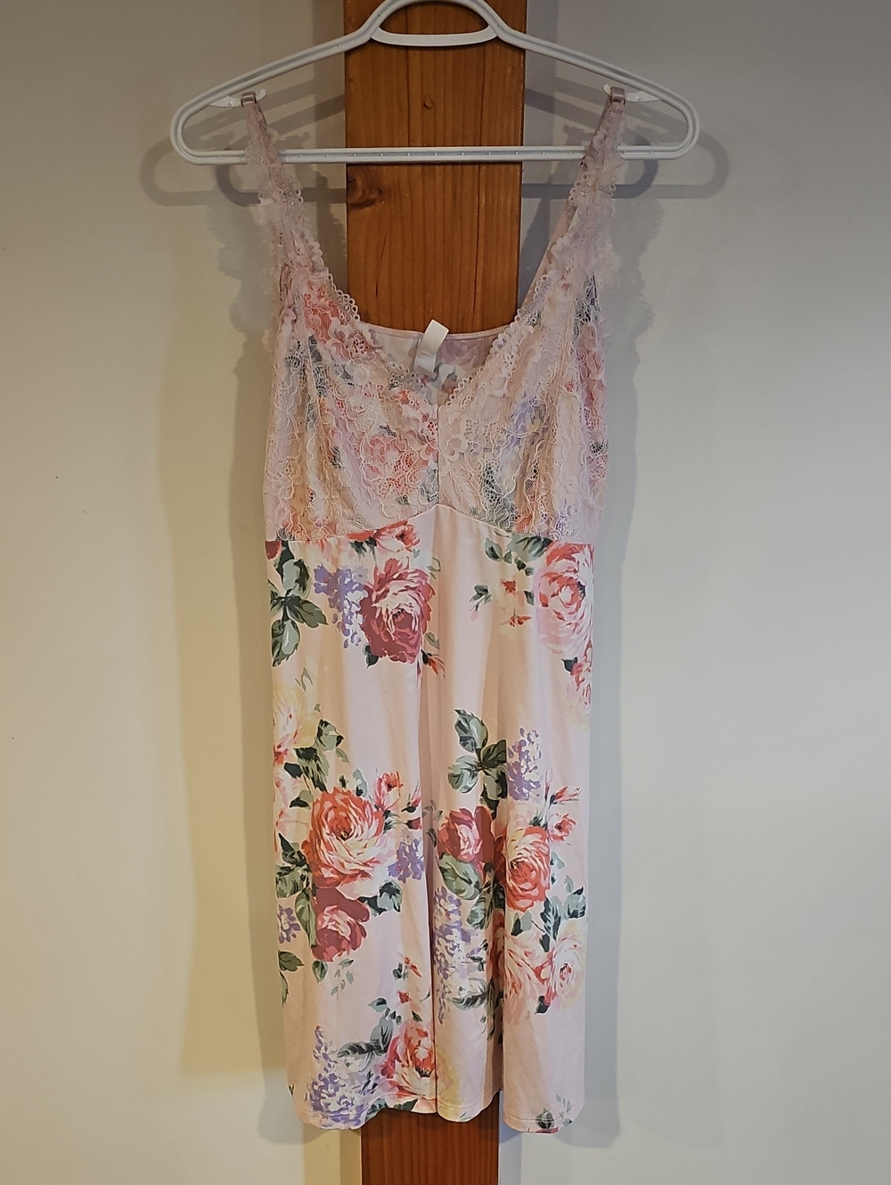 Flora Nikrooz Blush Floral Lace-Trim Slip